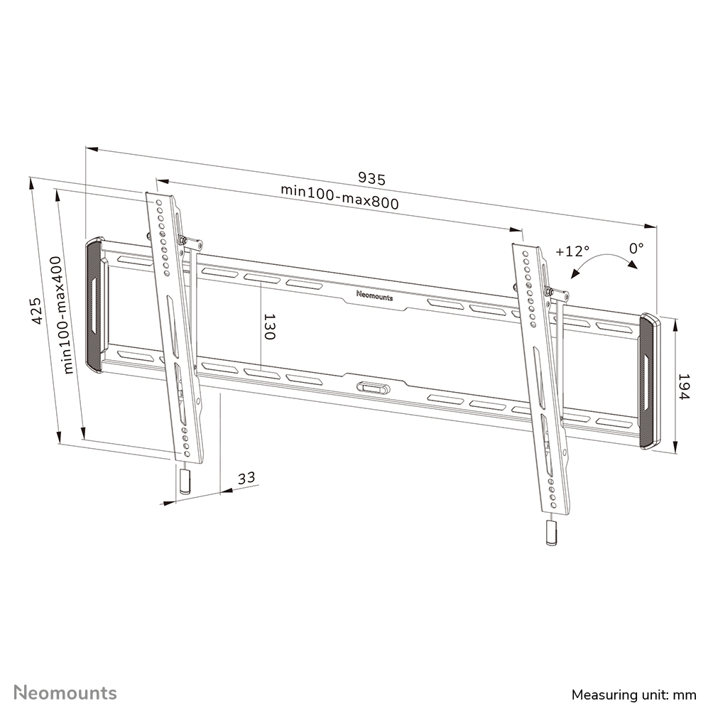 Neomounts WL35-550BL18 Supporto TV a parete 43-86" - inclinabile - montaggio facile